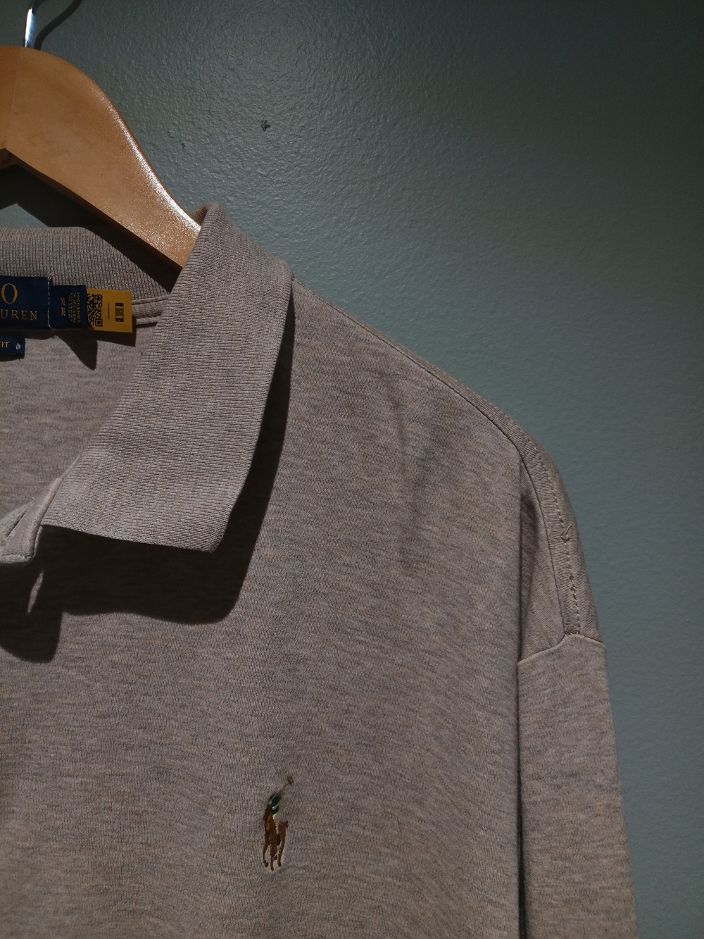 Polo by Ralph Lauren Beige Long-Sleeve Polo with Logo - Picture 6 of 7